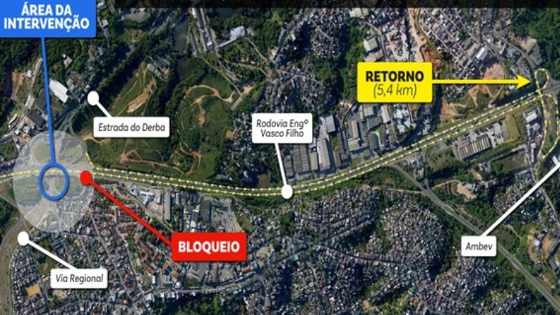 Trânsito na Via Regional será alterado neste fim de semana para obras da Embasa