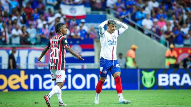 Bahia é derrotado pelo São Paulo na Fonte Nova e se distancia do G6