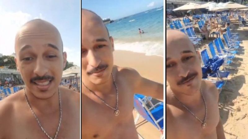 Vendedor viraliza e se torna símbolo da resistência contra ocupação de praias em Salvador