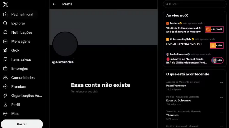 Alexandre de Moraes desativa conta no X após multar a rede social em R$ 8 milhões