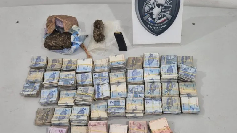 Polícia apreende dinheiro e drogas em apartamento no Maranhão