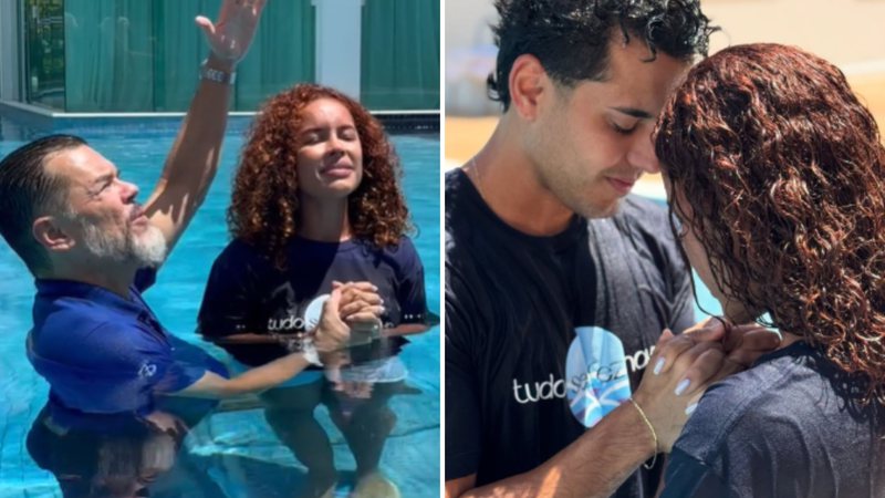 Sthe Matos e Kevi Jonny se batizam e comemoram nova fase na fé
