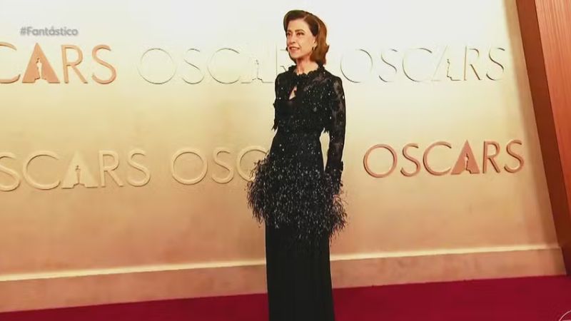 Vestido de Fernanda Torres no Oscar exigiu 450 horas de trabalho e mais de 2 mil peças bordadas, revela estilista