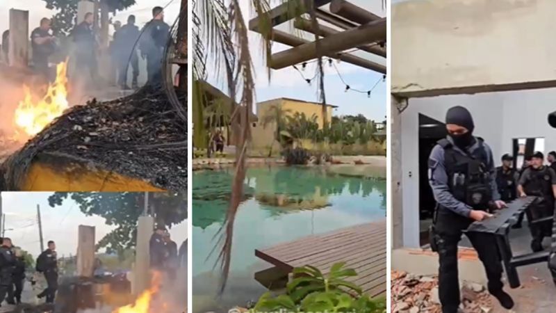 Polícia Civil do RJ demole mansão de luxo de líder do Terceiro Comando Puro