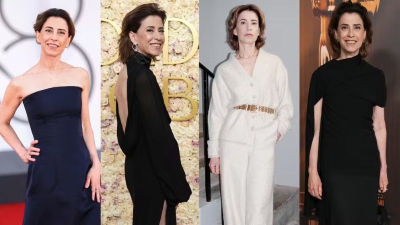 Fernanda Torres brilha na temporada de premiações com looks de grife