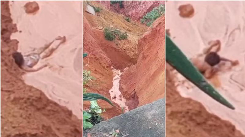 Jovem é resgatado após cair em voçoroca de 80 metros em Buriticupu, MA