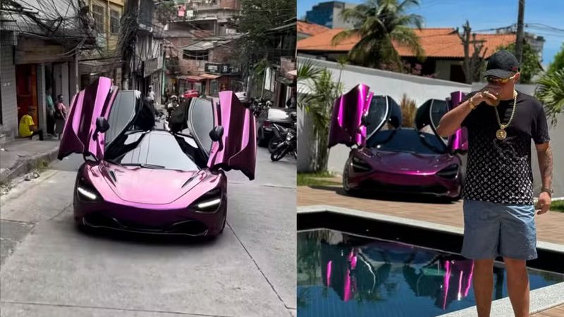 Filho de Deolane Bezerra desfila com carro de luxo na Rocinha, no Rio de Janeiro