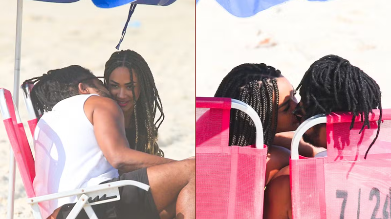 Aline Patriarca e Diogo Almeida são flagrados aos beijos após reatarem romance do BBB 25