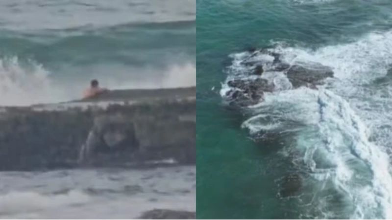 Homem desaparece após ser arrastado por ondas na praia de Jauá; bombeiros intensificam buscas