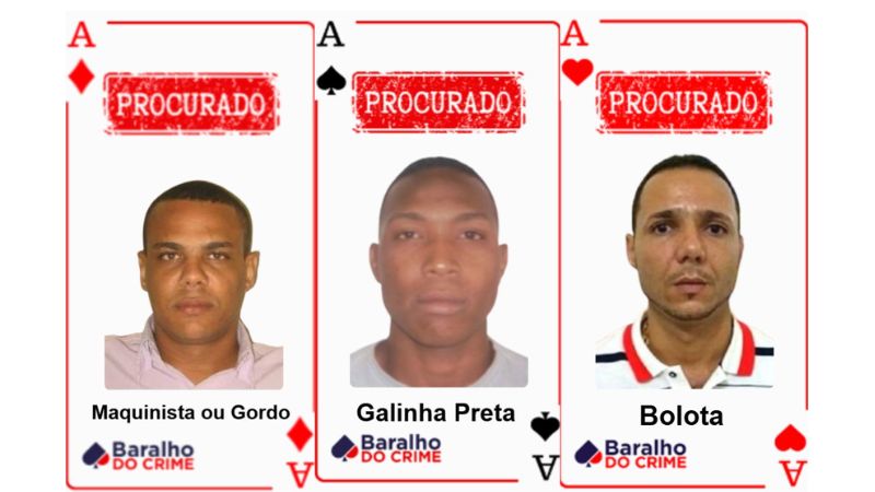 Baralho do Crime: quem são os criminosos mais procurados da Bahia
