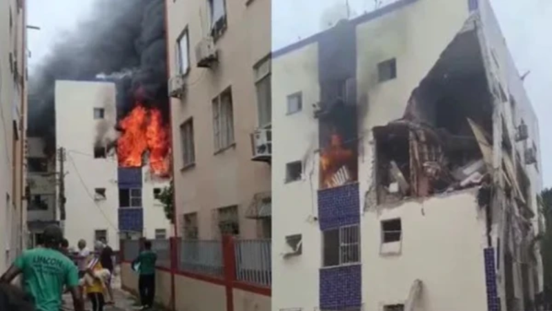 Bombeiros ficam feridos durante resgate após explosão de gás em prédio no Stiep