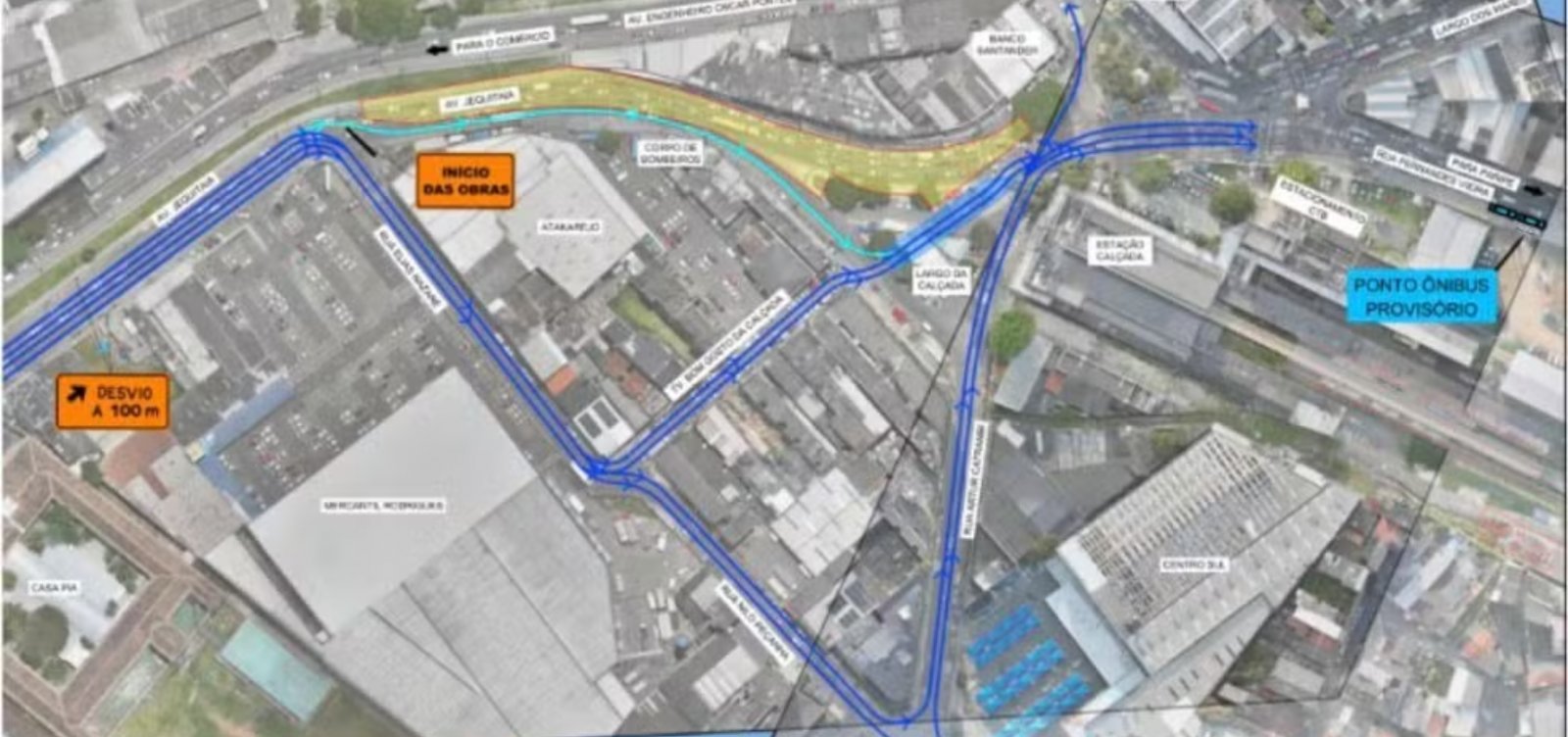 Trecho da Avenida Jequitaia terá mudanças no trânsito por causa das obras do VLT a partir de domingo