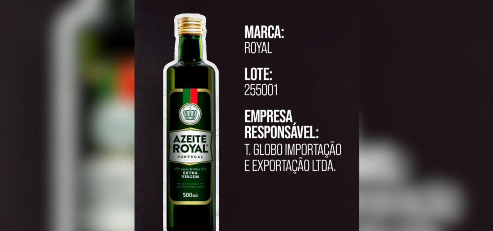 Anvisa proíbe lote de azeite extravirgem da marca Royal por irregularidades na composição