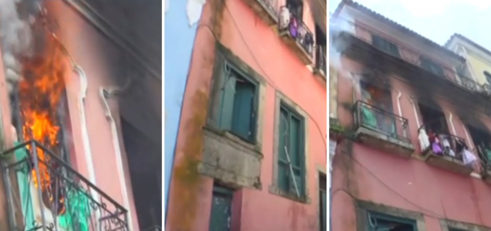 Incêndio atinge casarão no Centro Histórico de Salvador e mobiliza equipes do Corpo de Bombeiros