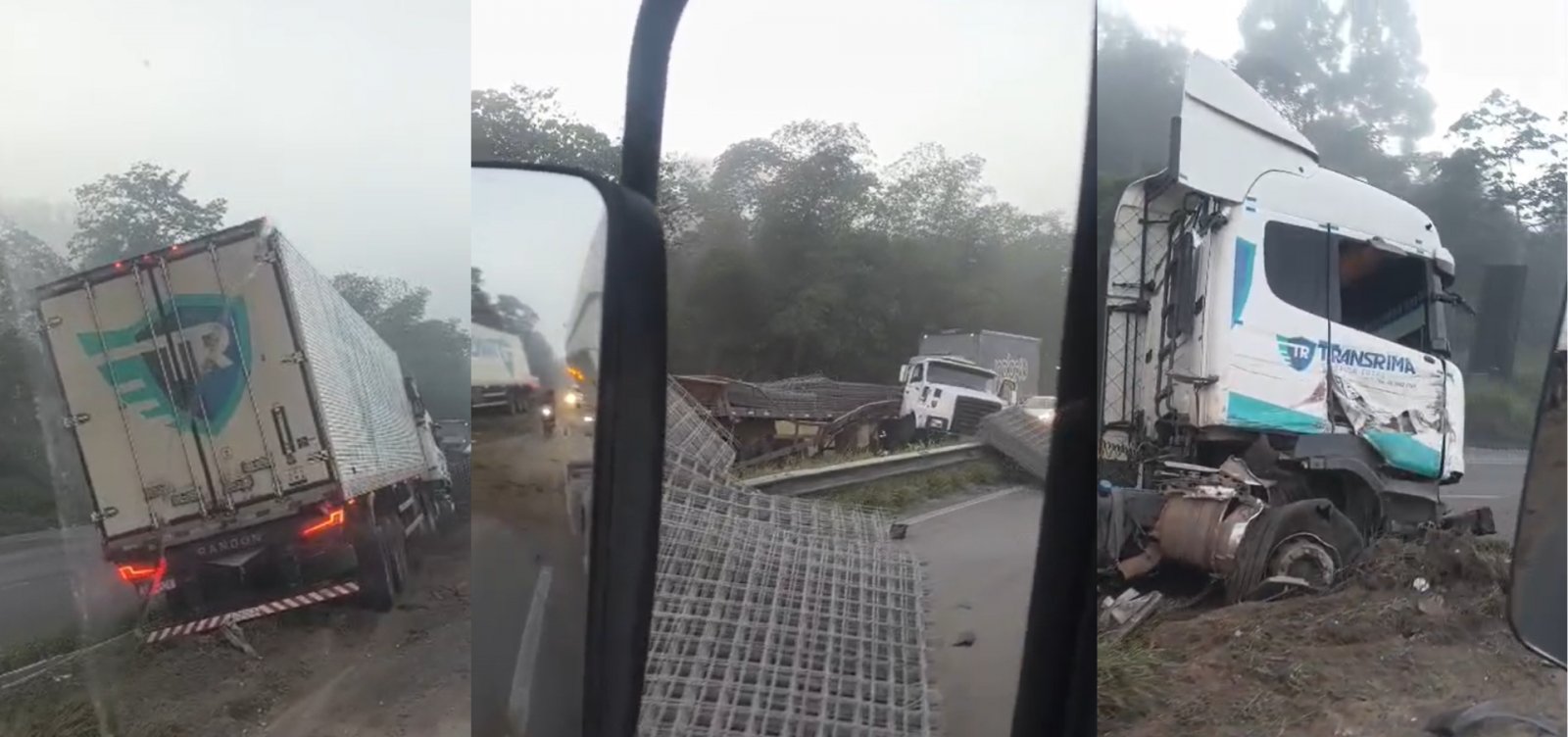 Acidente entre carretas causa congestionamento na BR-324 e interdita trecho da rodovia